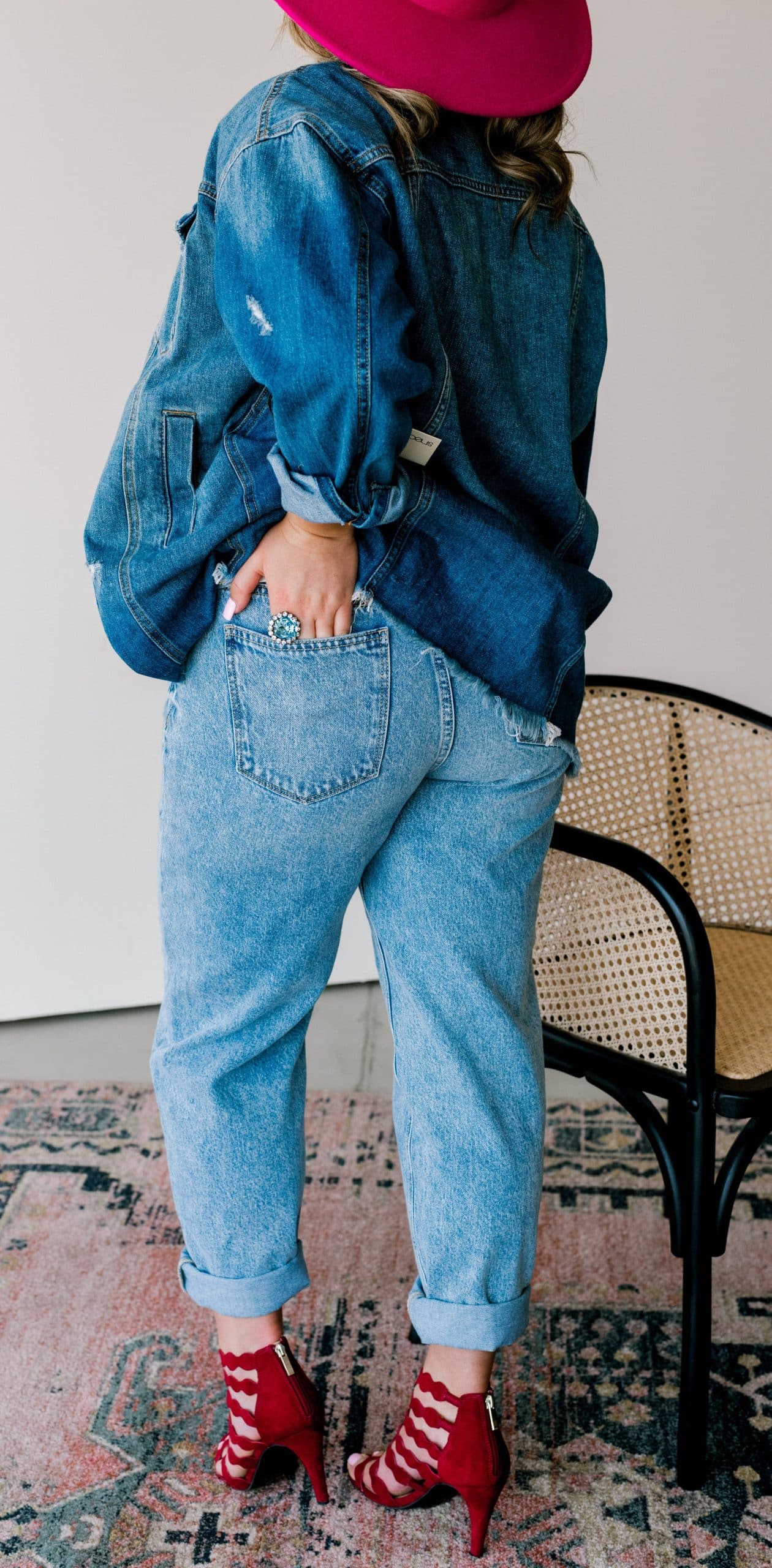 Collection of Retro Skyline Crop Jeans in a gallery layout