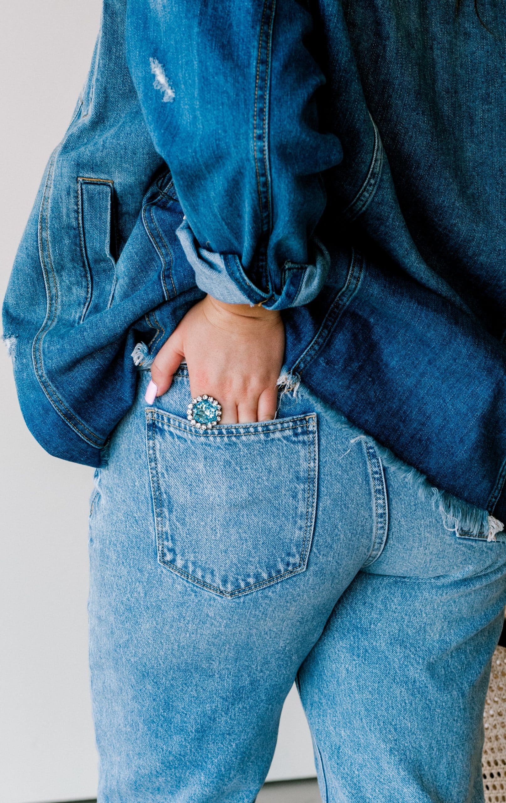 Collection of Retro Skyline Crop Jeans in a gallery layout