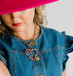 Collection of Red Mix Heart Necklace in a gallery layout