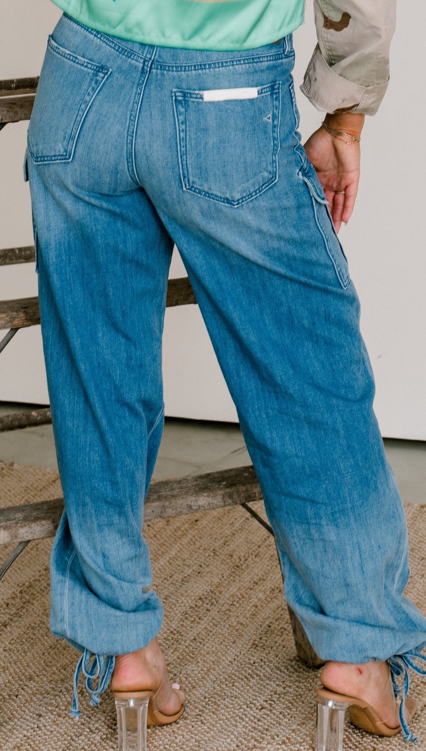 Collection of Alyx -Medium Wash Cargo Baggy Jeans in a gallery layout