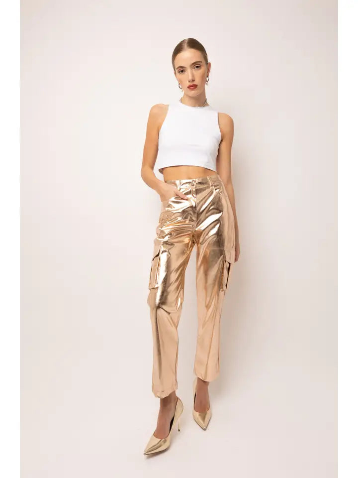 Collection of Metallic Muse Pants in a gallery layout