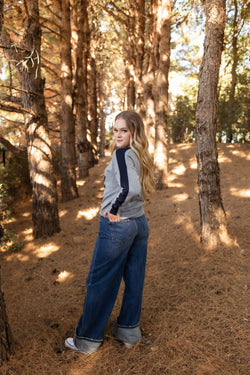 Collection of Classic Chroma Wide-Leg Cuffed Jeans in a gallery layout