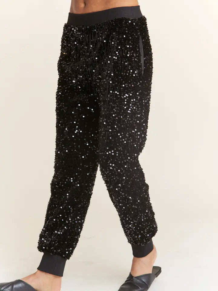 Collection of Sequin Stride Joggers in a gallery layout