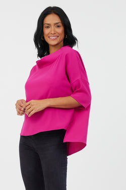 Image of Audrey Cowl Neck Hi Lo Top