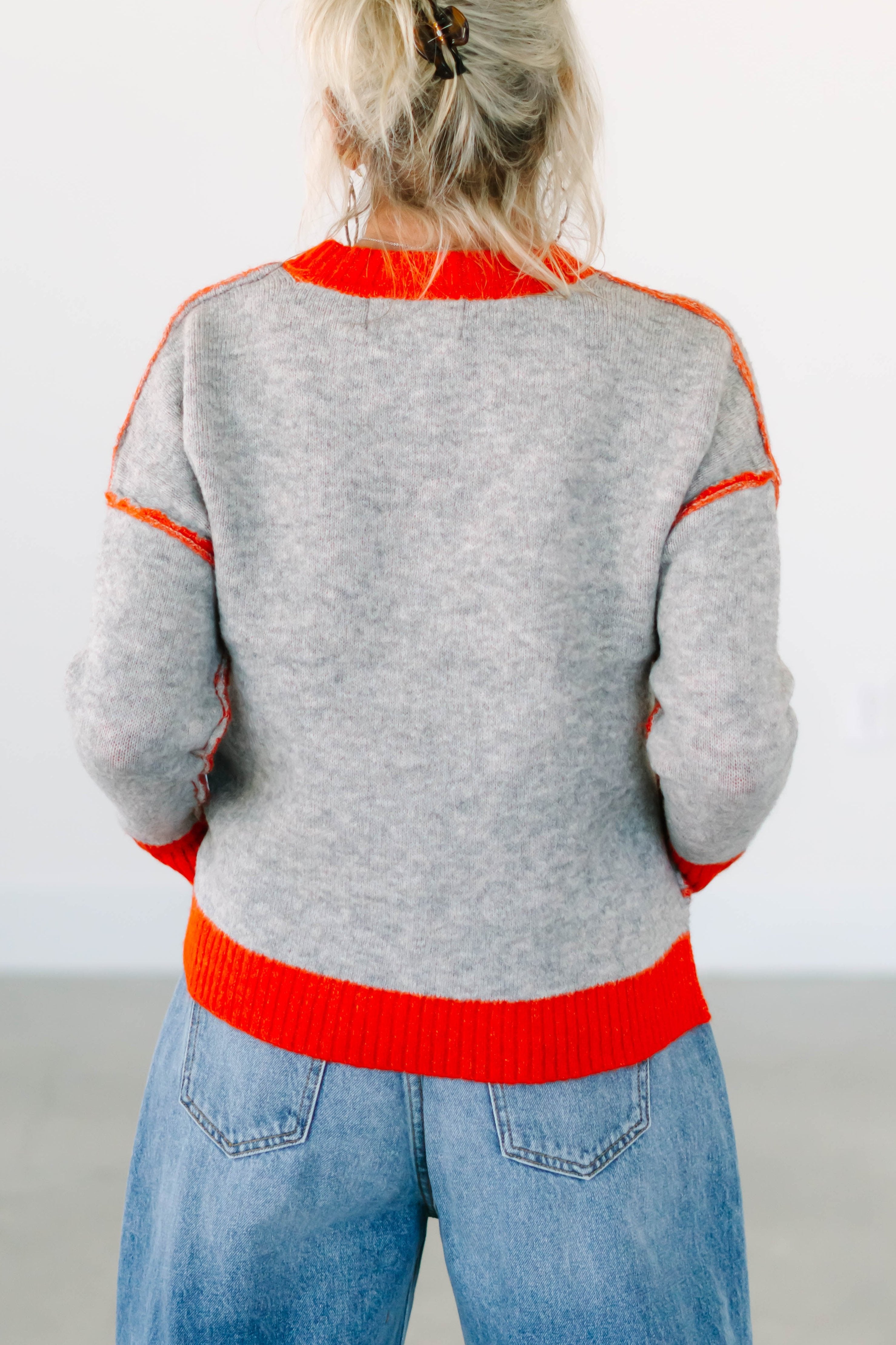 Collection of Bridget Colorblock Crewneck Sweater in a gallery layout