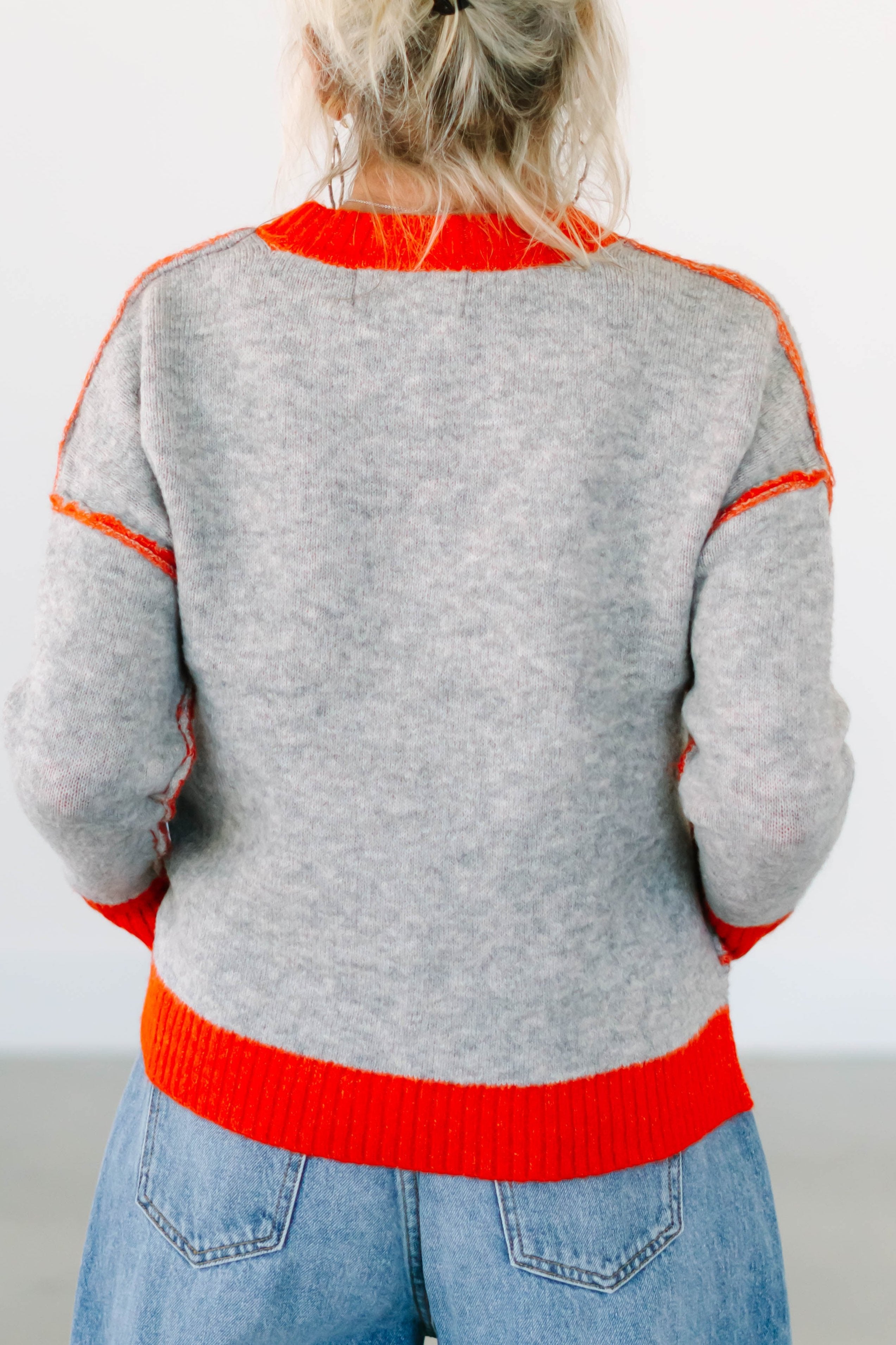 Collection of Bridget Colorblock Crewneck Sweater in a gallery layout