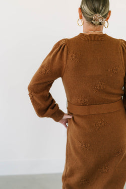 Collection of Caramel Cozy Midi Dress in a gallery layout