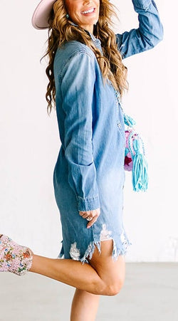 Collection of Rustic Denim Dress in a gallery layout