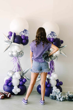 Collection of Sparkle Fringe Denim Shorts in a gallery layout