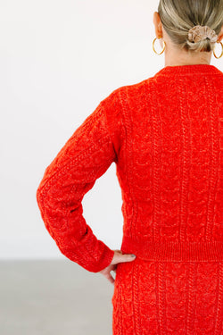 Collection of Carli Cable Knit Sweater in a gallery layout