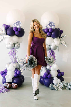 Collection of Game Day Chic Tiered Mini Dress in a gallery layout