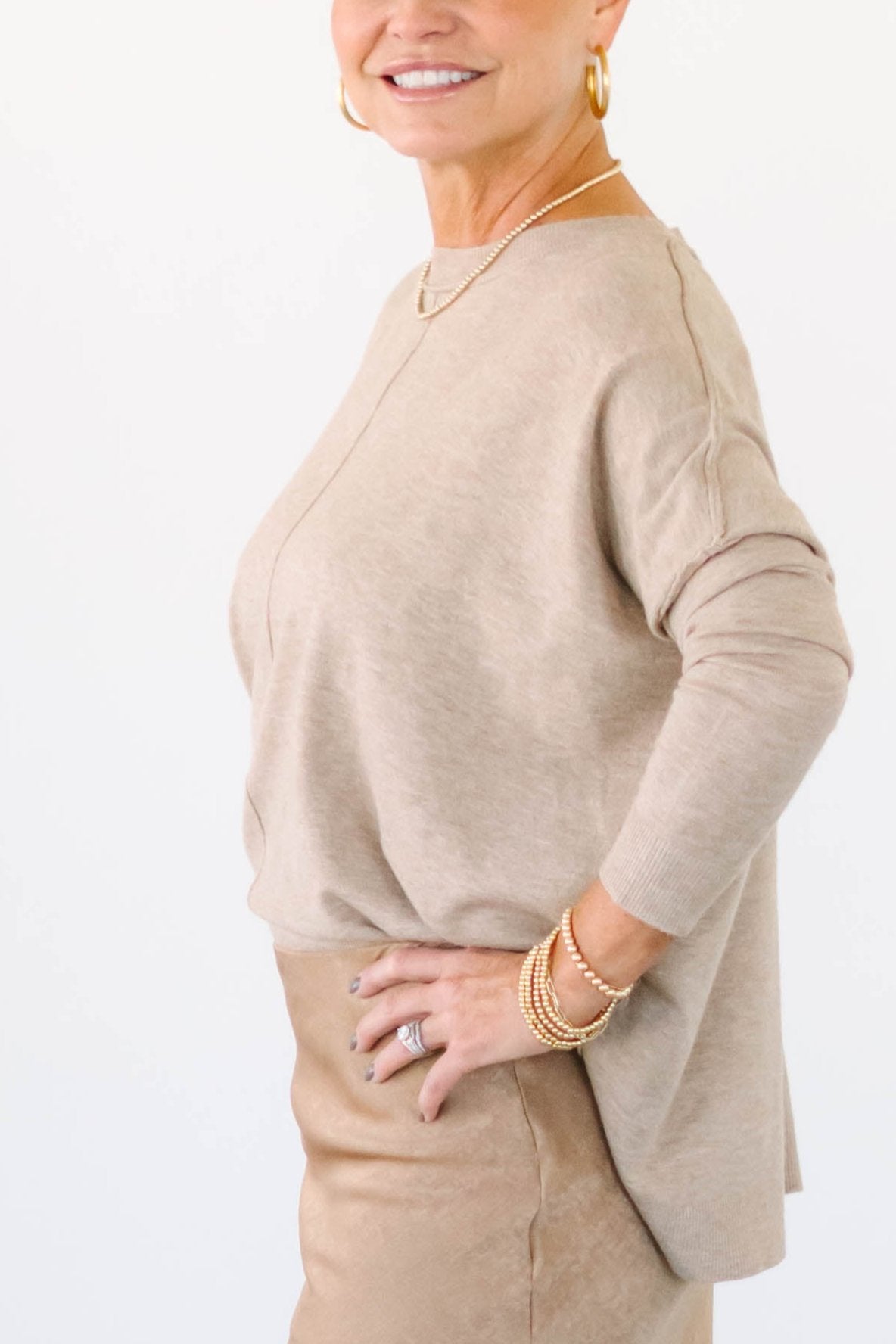 Collection of Toasty Taupe Sweater in a gallery layout