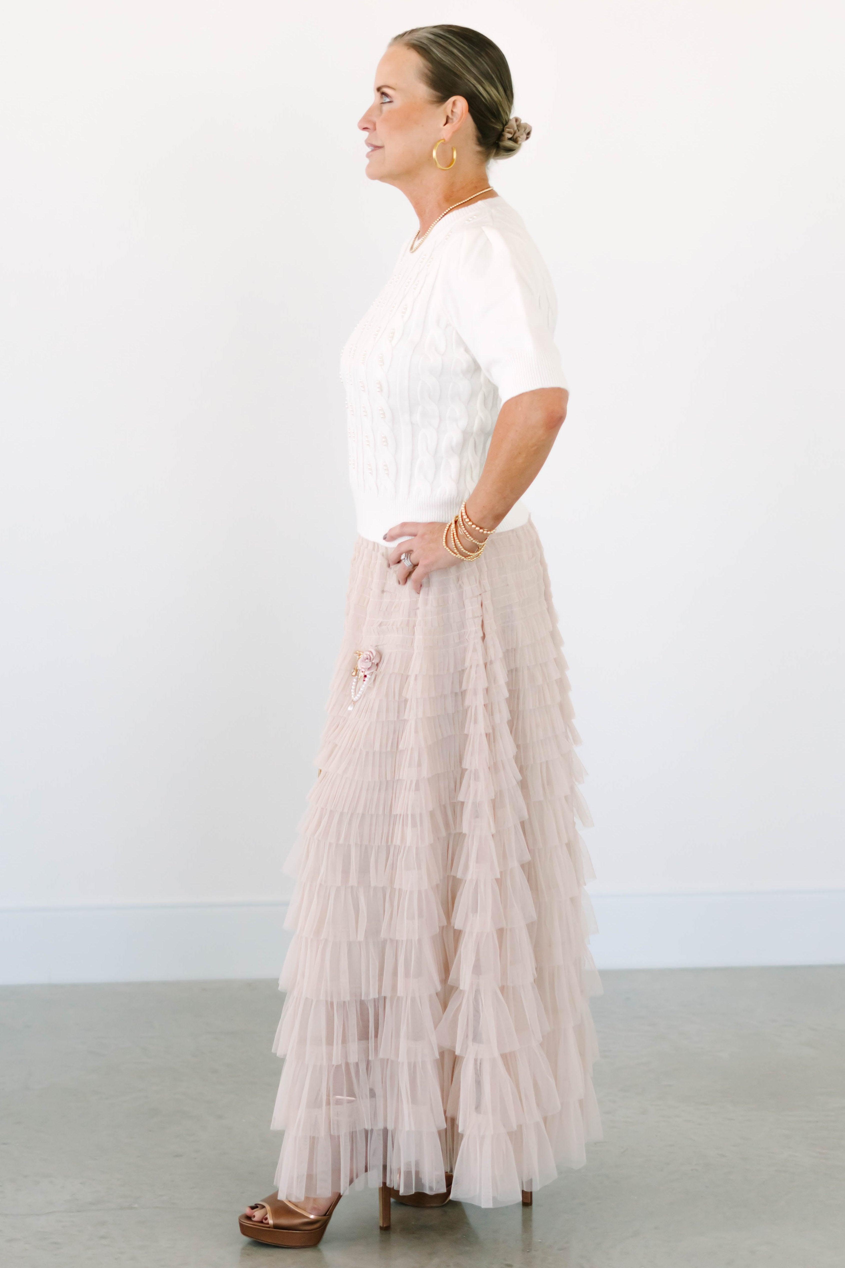 Collection of Bella Rosa Tulle Skirt in a gallery layout