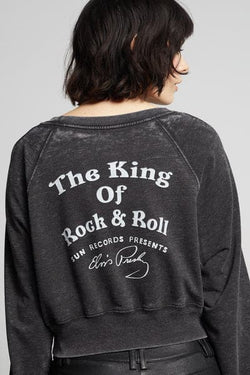 Collection of Rock 'n' Roll Royalty Cropped Sweatshirt Elvis' Legacy in a gallery layout