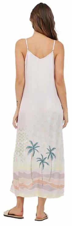 Collection of Summer Paradise Satin Printed Midi Dress in a gallery layout