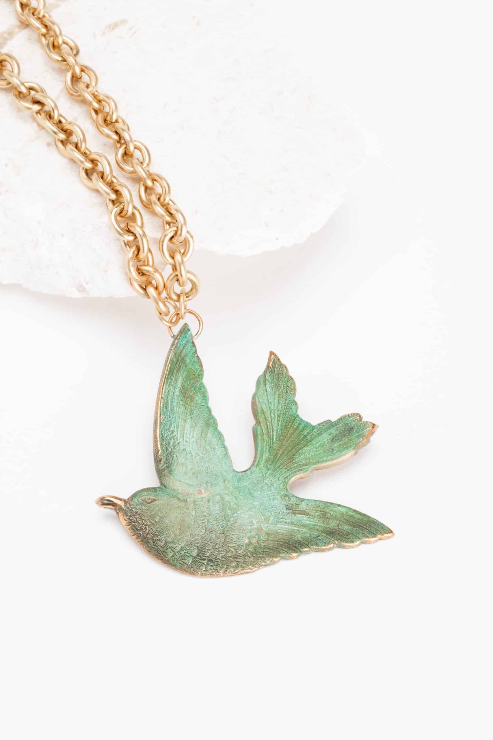 Collection of Retro Dove Necklace in a gallery layout