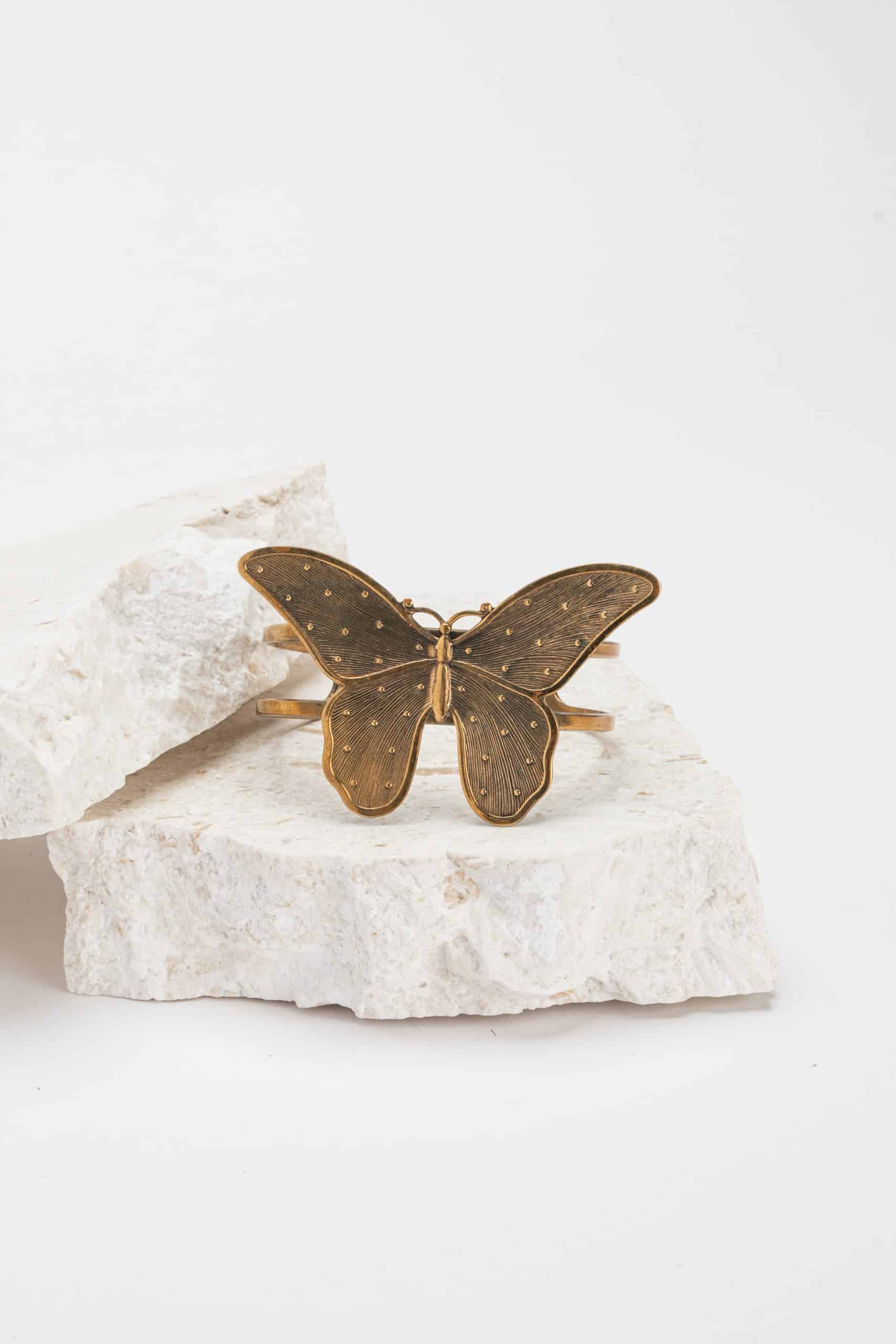 Collection of Brass Wings Butterfly Bangle in a gallery layout