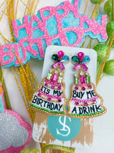 Collection of Birthday Girl Beaded Earrings in a gallery layout